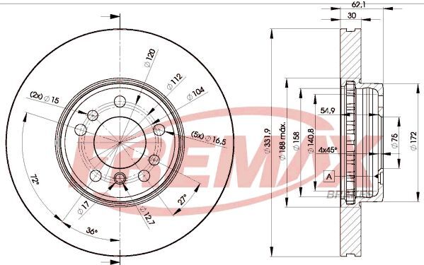 FREMAX ÖN FREN DİSKİ. E53-E83 LCI... (34116859679)