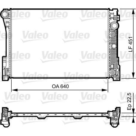 VALEO SU RADYATÖRÜ. W204. M271-272-646. OTOMATİK. ( 640X427X27 ) (A2045002203)