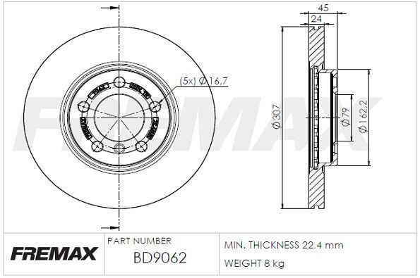FREMAX ÖN FREN DİSKİ. R60. (34119811538)