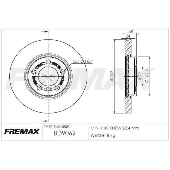 FREMAX ÖN FREN DİSKİ. R60. (34119811538)