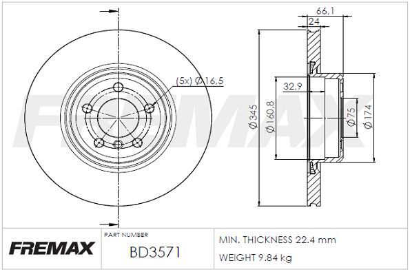 FREMAX ARKA FREN DİSKİ. F20-F30-F32... (34206797605)