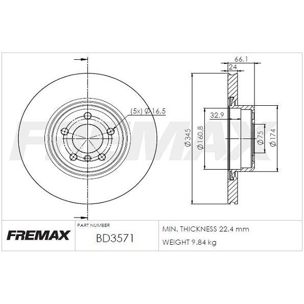 FREMAX ARKA FREN DİSKİ. F20-F30-F32... (34206797605)