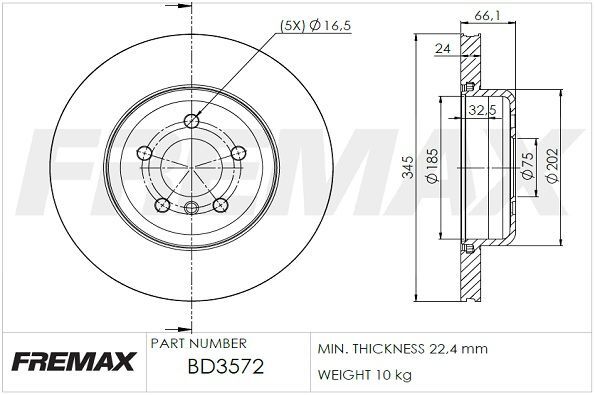 FREMAX ARKA FREN DİSKİ. F30-F32-F34-DX-IX... (34206797607)