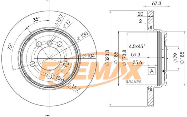 FREMAX ARKA FREN DİSKİ. E65-E66. (34211166127)