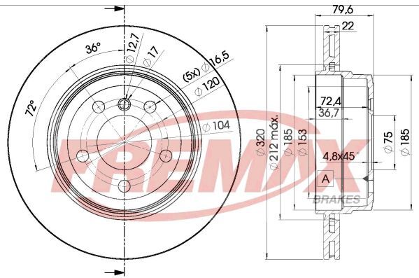 FREMAX ARKA FREN DİSKİ. E83. X3... (34213332217)