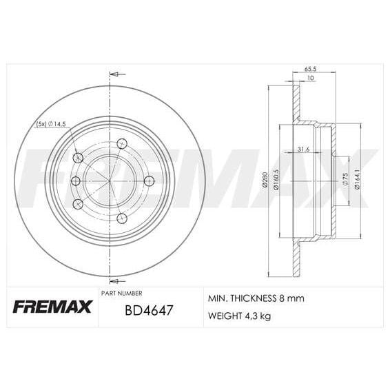 FREMAX ARKA FREN DİSKİ. E87. (34216764647)