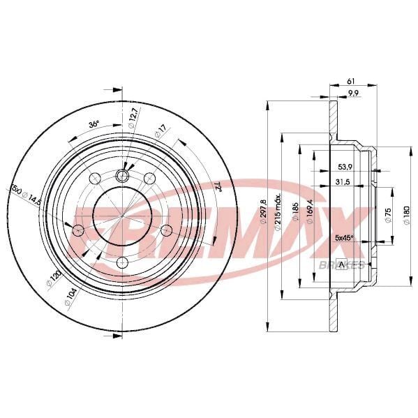 FREMAX ARKA FREN DİSKİ. E39. 520-523… (34216767049)