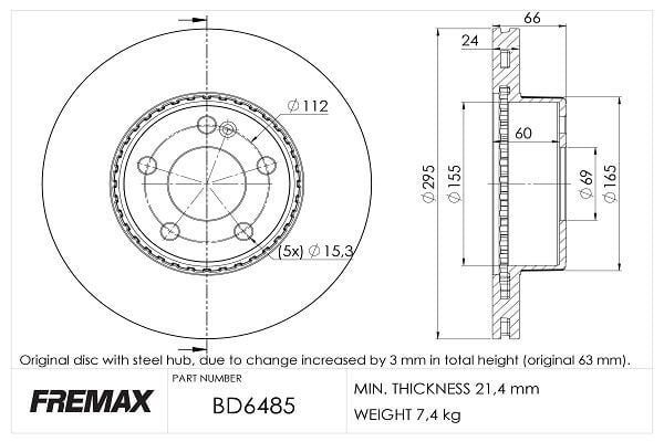 FREMAX ÖN FREN DİSKİ. W205. (A0004212412)