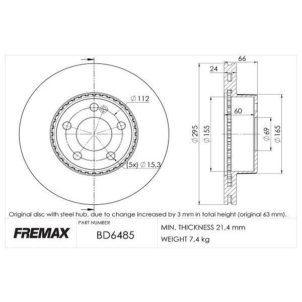 FREMAX ÖN FREN DİSKİ. W205. (A0004212412)