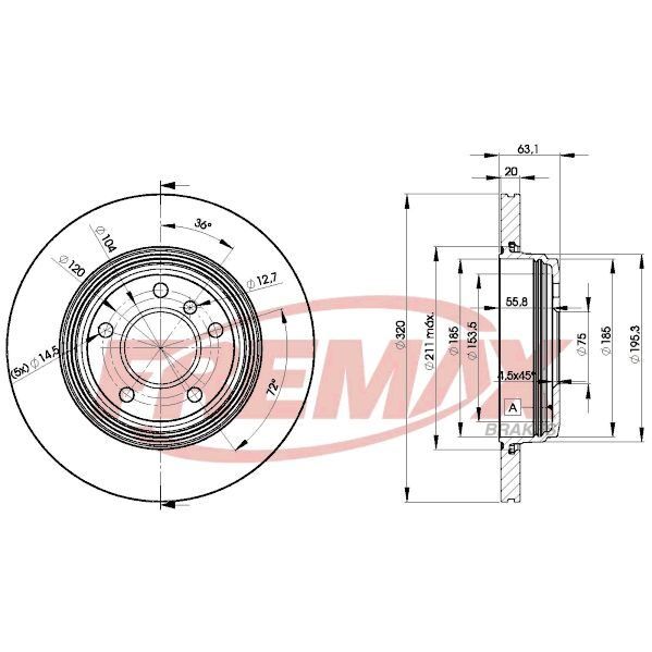 FREMAX ARKA FREN DİSKİ. E60-E63. HAVALI. (34216772085)