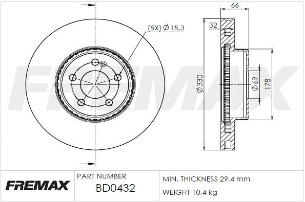 FREMAX ÖN FREN DİSKİ. W205-213-238-253-257. (A0004212712)