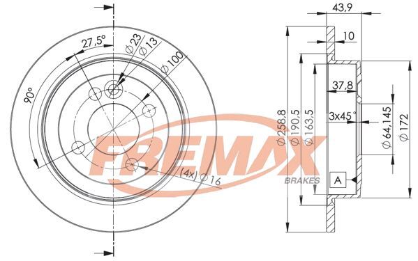 FREMAX ARKA FREN DİSKİ. R50-R52-R53-R56-R55-R58-R59. (34216774987)