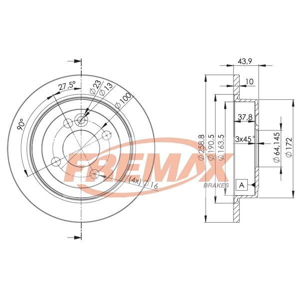 FREMAX ARKA FREN DİSKİ. R50-R52-R53-R56-R55-R58-R59. (34216774987)