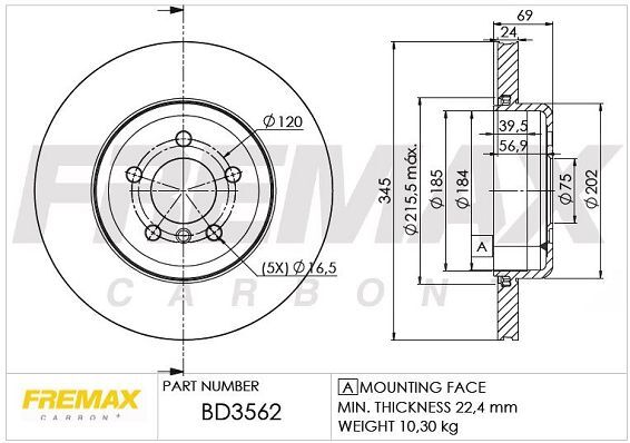 FREMAX ARKA FREN DİSKİ. F01-F02-F03-F04-F07-F10-F11-F12... (34216775289)