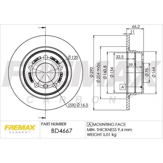 FREMAX ARKA FREN DİSKİ. F20-F22. 116İ... (34216792225)