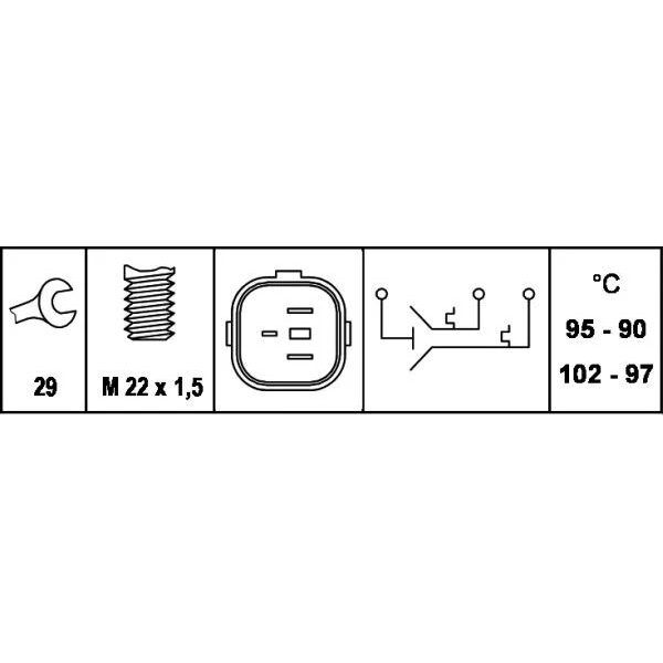 BEHR THERMO FAN MÜŞÜRÜ 95-102 (3 FİŞLİ) (1H0959481B)