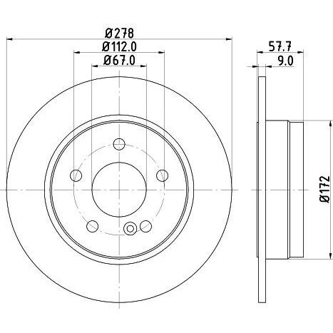 BREMBO ARKA FREN DİSKİ. W204. C180-200. 2007-14... (A2044230512)