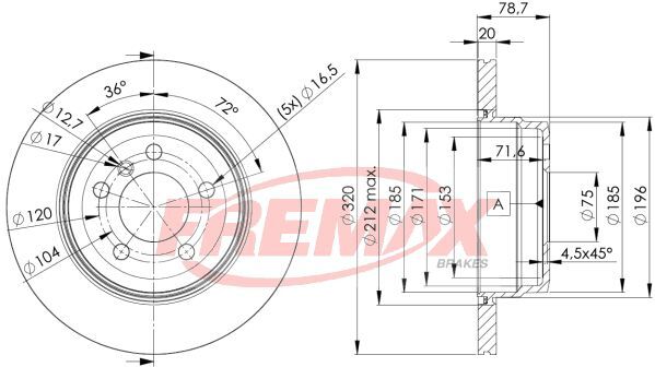 FREMAX ARKA FREN DİSKİ. E70-E71-F15-F16. 3.0D-3.0SI... (34216793247)