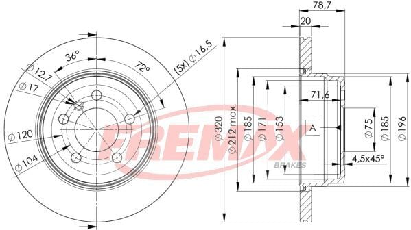 FREMAX ARKA FREN DİSKİ. E70-E71-F15-F16. 3.0D-3.0SI... (34216793247)