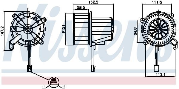 NISSENS KALORİFER MOTORU ARKA W447 (A0008304901)