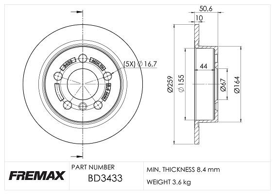 FREMAX ARKA FREN DİSKİ. F55-F56-F57... (34216799383)