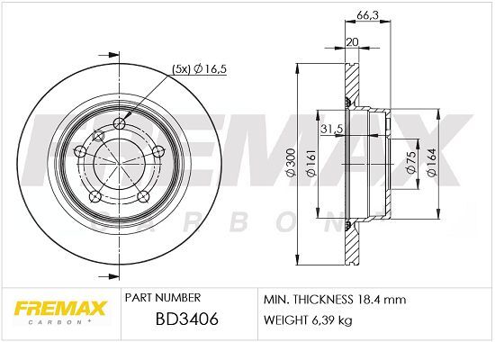 FREMAX ARKA FREN DİSKİ. E90-E92-F20-F22-F30.,.. (34216855007)