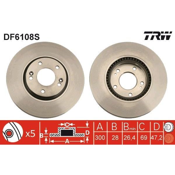 TRW FREN DİSKİ (DF6108S)
