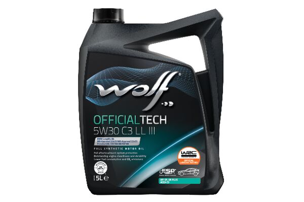 WOLF 5W30 C3 LL III MOTOR YAĞI - VW - 504 00/507 00 & BMW - LONGLIFE-04-PORCHE C30 ONAYLI PARTİKÜLLÜ 5L (A0009899701BAA4)