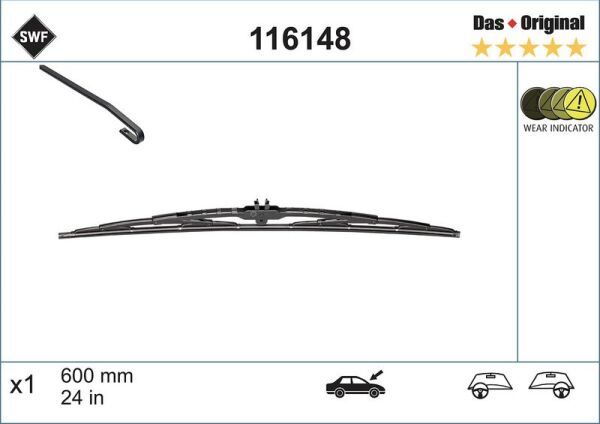 SWF SİLECEK, (600 MM) BMW 5 SERISI, MERCEDES SPRINTER (ST), VW LT(YT) (A0018201545)
