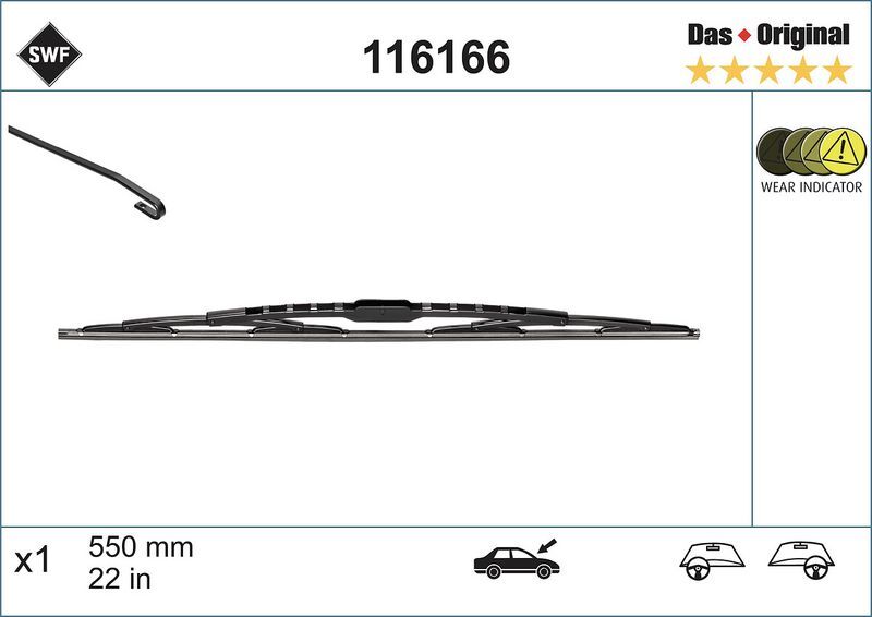 SWF SİLECEK, (550 MM) CITROEN BERLINGO, MERCEDES SPRINTER (YT), PEUGEOT PARTNER, VW LT(ST) TRANSIT CONNECT (A0018201645)