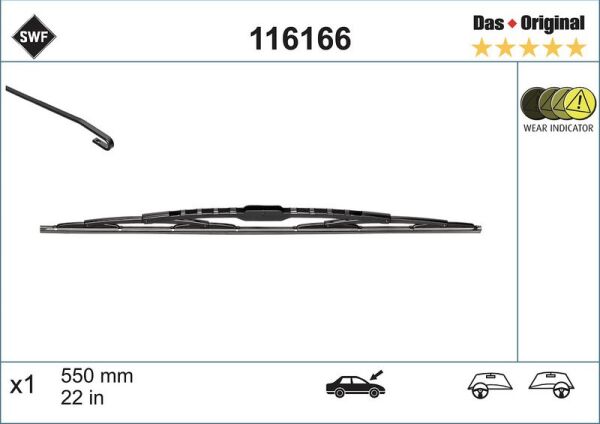 SWF SİLECEK, (550 MM) CITROEN BERLINGO, MERCEDES SPRINTER (YT), PEUGEOT PARTNER, VW LT(ST) TRANSIT CONNECT (A0018201645)