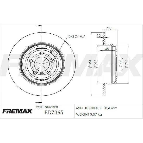 FREMAX ARKA FREN DİSKİ. RANGE ROVER. 2002... (SDB000211)