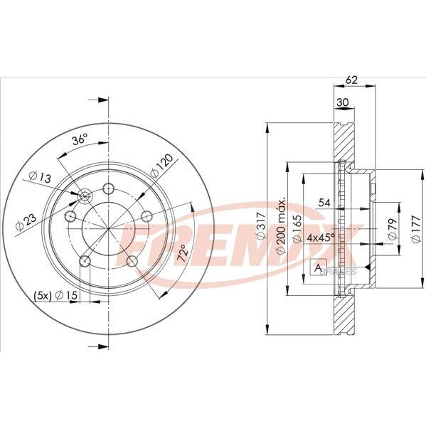 FREMAX ÖN FREN DİSKİ. R.ROVER SPORT-DİSCOVERY. III-IV 2.7. (SDB000602)