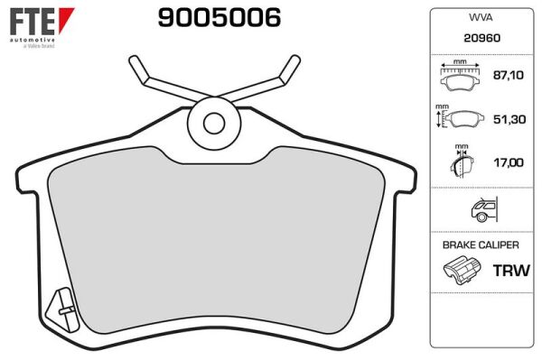 FTE FREN BALATASI (172 MM) BORA/CADDY/GOLF/JETTA/PASSAT/POLO/VENTO ARKA (1J0698451)