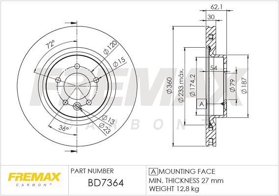 FREMAX ÖN FREN DİSKİ. RANGE-ROVER-SPORT I-DISCOVERY IV... (SDB000624)