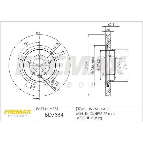 FREMAX ÖN FREN DİSKİ. RANGE-ROVER-SPORT I-DISCOVERY IV... (SDB000624)