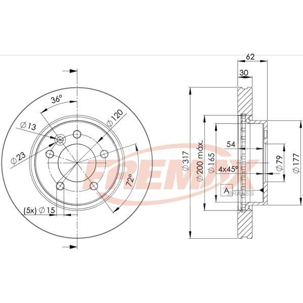FREMAX ARKA FREN DİSKİ. DISCO.3 TDV6... (SDB000636)