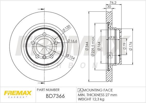 FREMAX ÖN FREN DİSKİ. RANGE-ROVER 30 DIZ... (SDB500182)