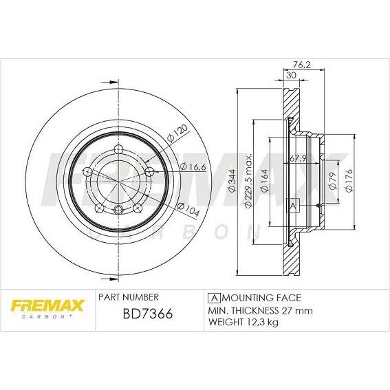 FREMAX ÖN FREN DİSKİ. RANGE-ROVER 30 DIZ... (SDB500182)