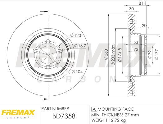 FREMAX ÖN FREN DİSKİ. R.ROVER. III VOGUE. 3.6. (SDB500193)
