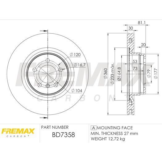 FREMAX ÖN FREN DİSKİ. R.ROVER. III VOGUE. 3.6. (SDB500193)