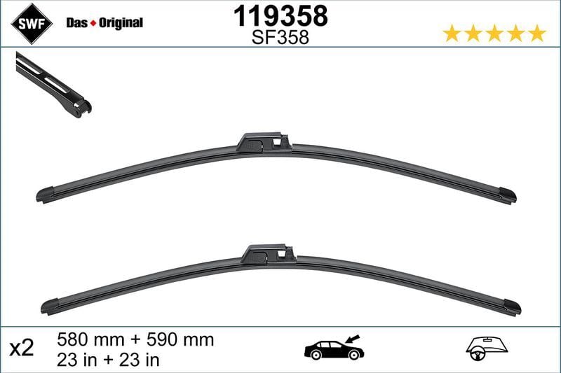 SWF SWF VISIOFLEX FLAT BLADE (X2) (590+580 MM) AUDI A8 10; 02 > (4E0998002)