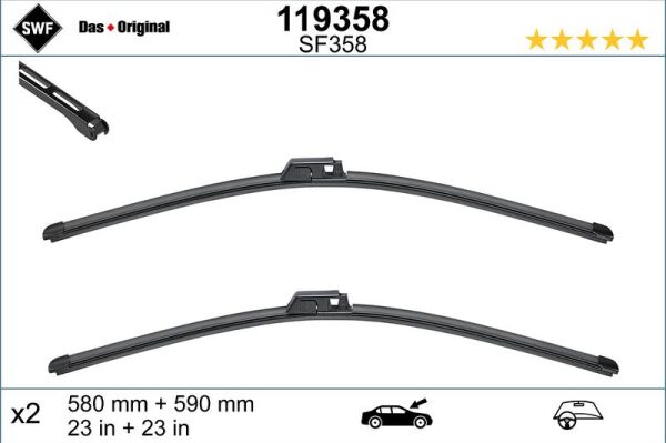 SWF SWF VISIOFLEX FLAT BLADE (X2) (590+580 MM) AUDI A8 10; 02 > (4E0998002)