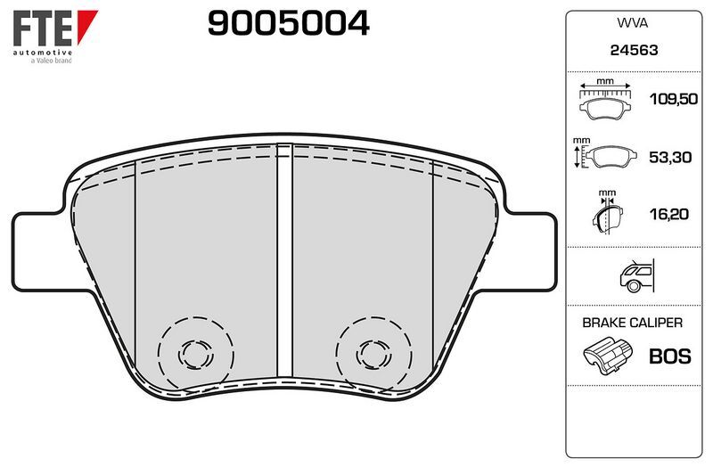 FTE FREN BALATASI CADDY/GOLF/JETTA/TOURAN/A1/A3 ARKA (5K0698451)