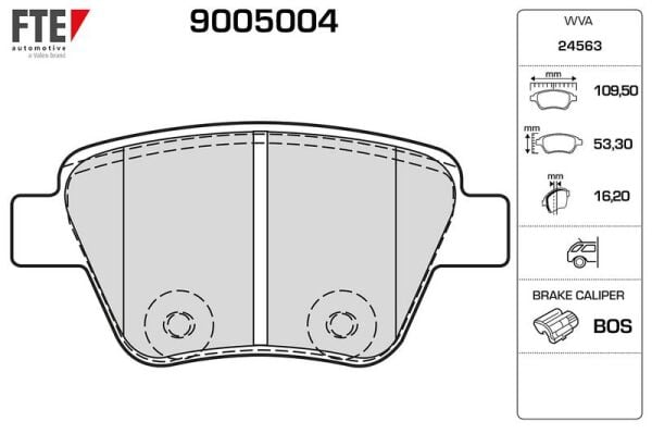 FTE FREN BALATASI CADDY/GOLF/JETTA/TOURAN/A1/A3 ARKA (5K0698451)