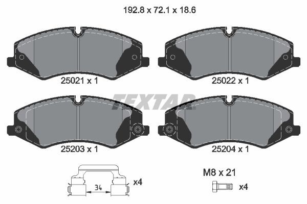 TEXTAR FREN BALATASI ÖN LAND ROVER RANGE ROVER DISCOVERY - SPORT - V-IV BM 06-18 (LR021253)