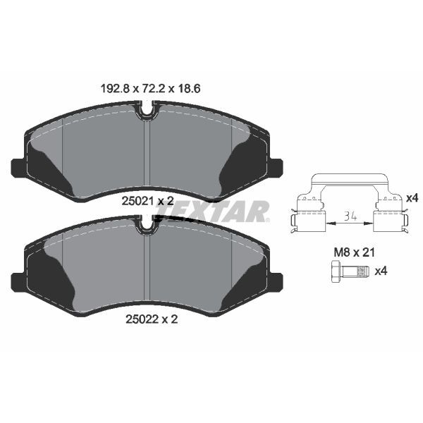 TEXTAR FREN BALATASI ÖN RANGE ROVER III 3.0 D/3.6 D/4.2 02>12 (LR026221)