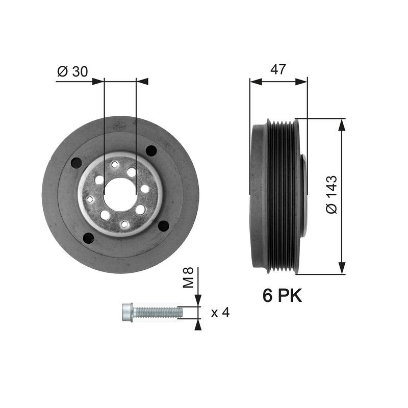 GATES KRANK KASNAĞI T5 1,9 (038105243K)