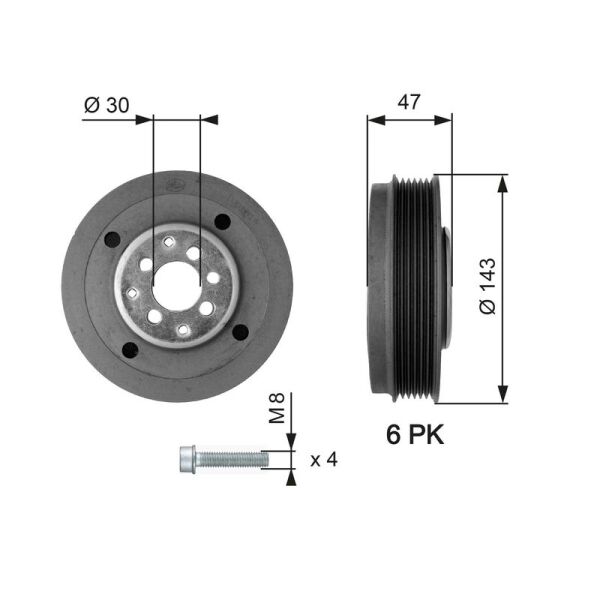 GATES KRANK KASNAĞI T5 1,9 (038105243K)