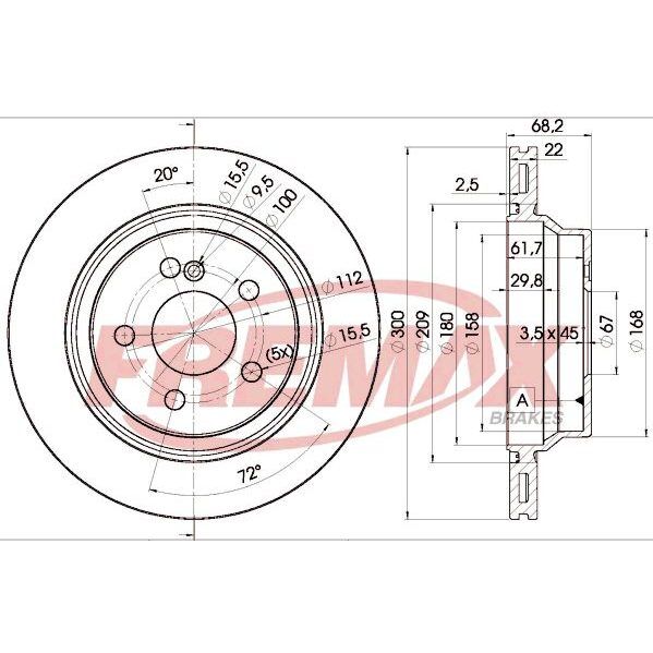 FREMAX ARKA FREN DİSKİ. W211-212. (A2114230912)